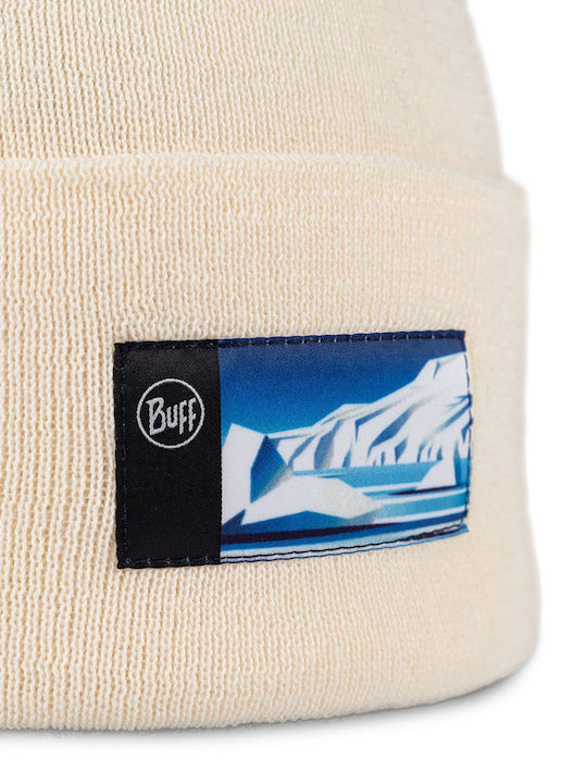 Beanie Unisex Fleece Σκούφος Πλεκτός σε Εκρού χρώμα