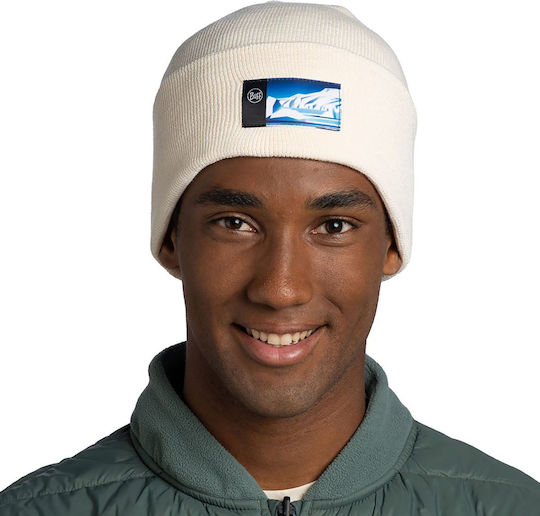 Beanie Unisex Fleece Beanie Knitted in Ecru color