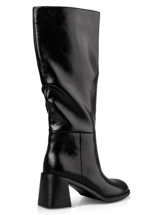 Damenstiefel mit mittlerem Absatz Schwarz