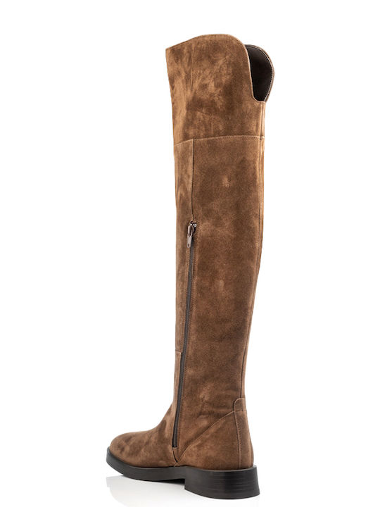 Leather Riding Boots Gray