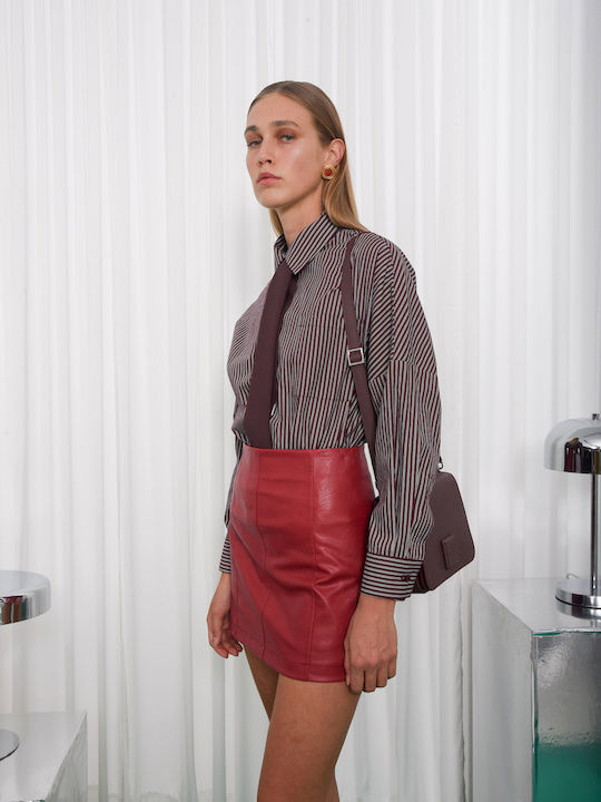 Leder Mini Rock Rot