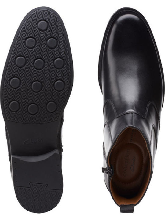 Whiddon Leather Black Men's Boots with Zipper