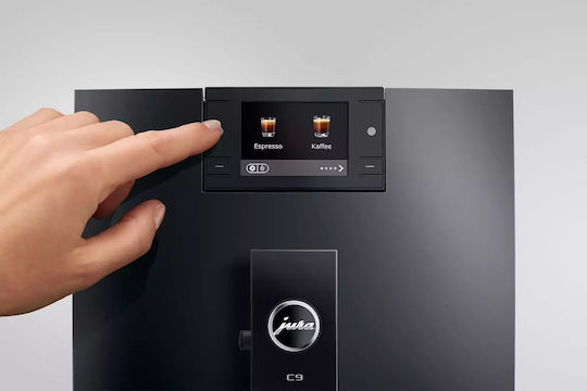 Jura C9 Piano Автоматична Еспресо Кафемашина 1450W Налягане 15bar за Капучино с Мелачка Черна 1374415