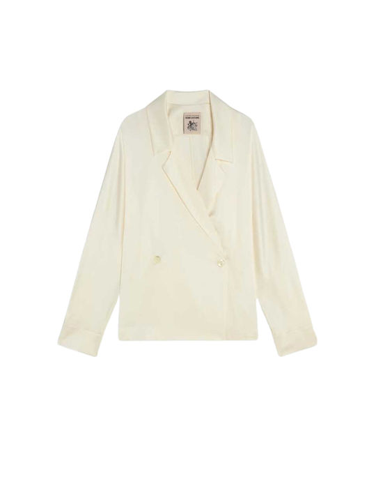 Semicouture Women's Double Breasted Blazer Beige