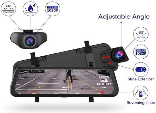 PerVoi 4K Mirror Car DVR, 10.1" Display