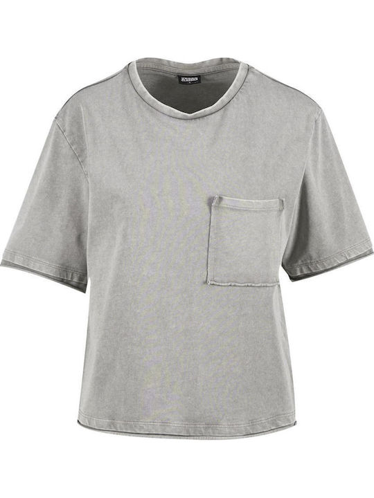 Damen Bluse Baumwolle Steel Grau