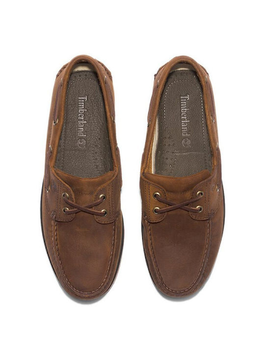 Men's Leather Boat Shoes Brown