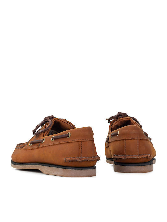 Men's Leather Boat Shoes Brown