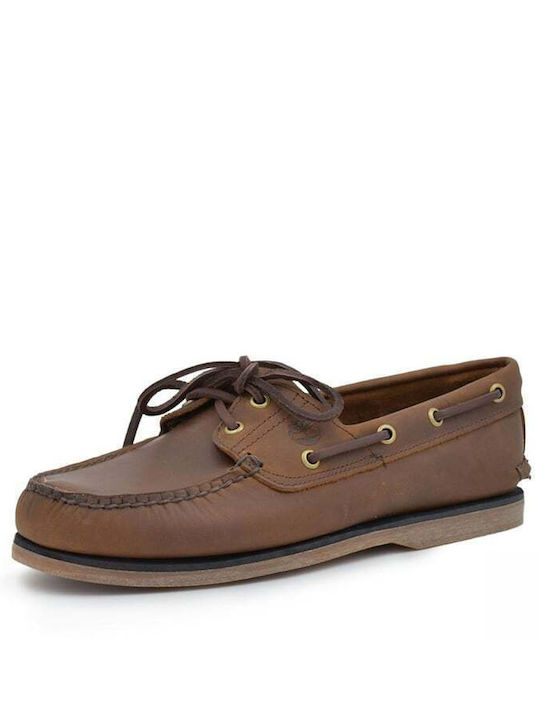 Men's Leather Boat Shoes Brown