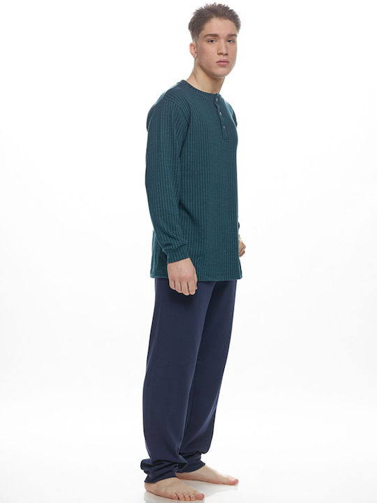 Galaxy Men's Winter Pajamas Set Green Galaxy Men's Winter Pajamas Set Green