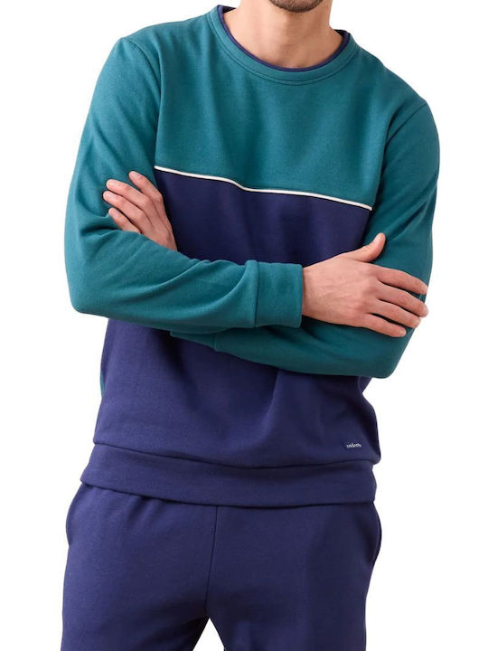 Noidinotte Men's Winter Pajamas Set Green-blue