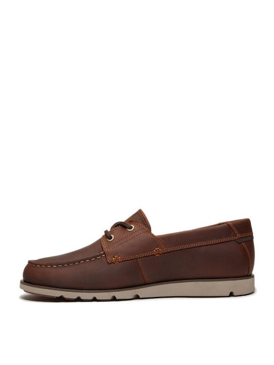 Crafton Bay Men's Leather Boat Shoes Brown