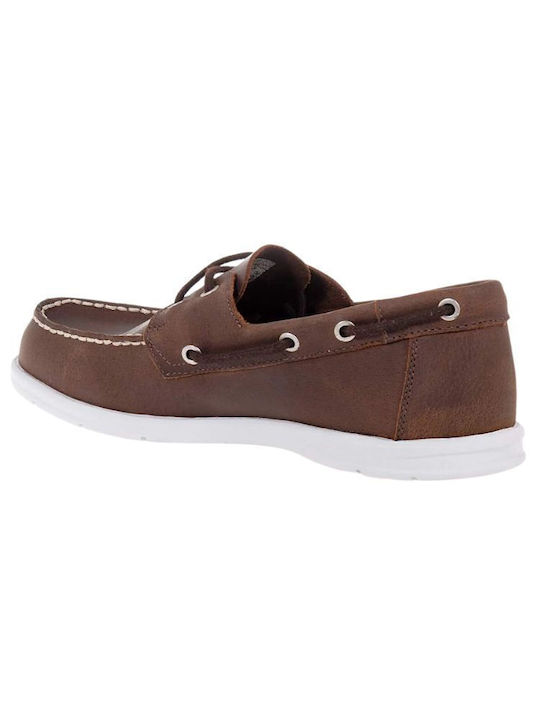 Δερμάτινα Ανδρικά Boat Shoes σε Καφέ Χρώμα