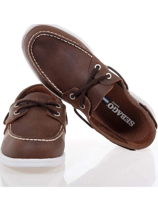 Δερμάτινα Ανδρικά Boat Shoes σε Καφέ Χρώμα