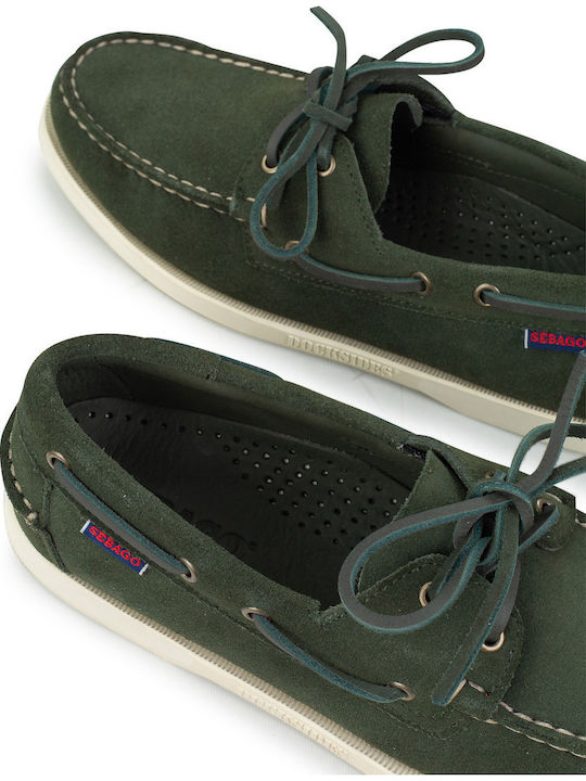 Portland Docksides Men's Suede Boat Shoes Green