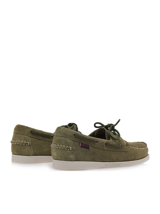 Portland Docksides Men's Suede Boat Shoes Green