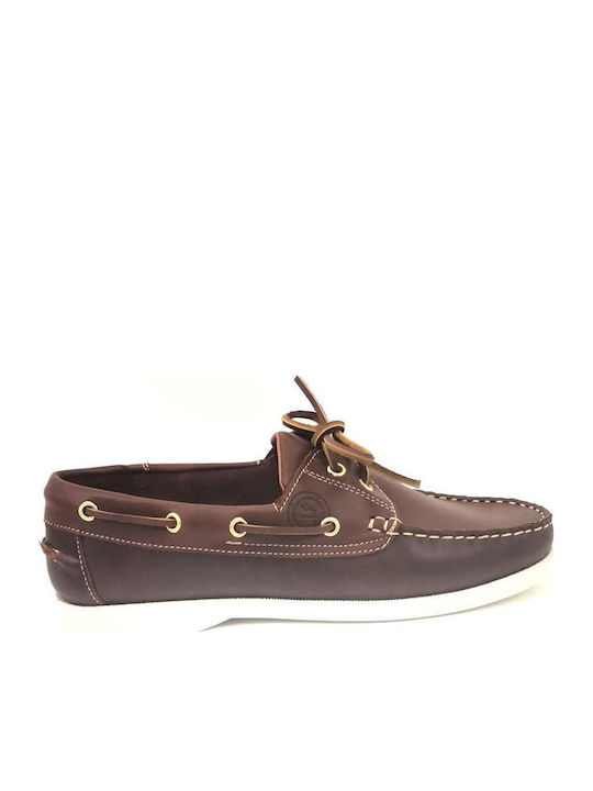 Men's Leather Boat Shoes Tabac Brown