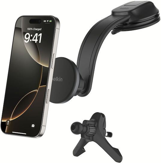 Belkin Car Mobile Mount with Magnet and Wireless Charging Black