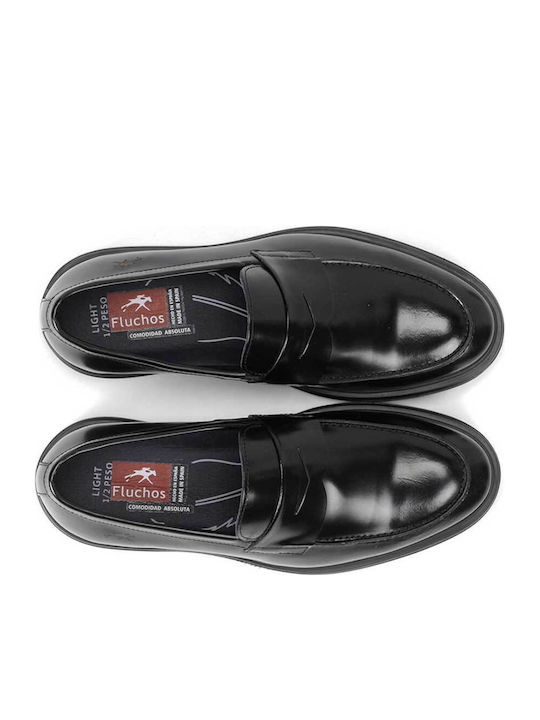 Belgas Sierra Men's Leather Loafers Black