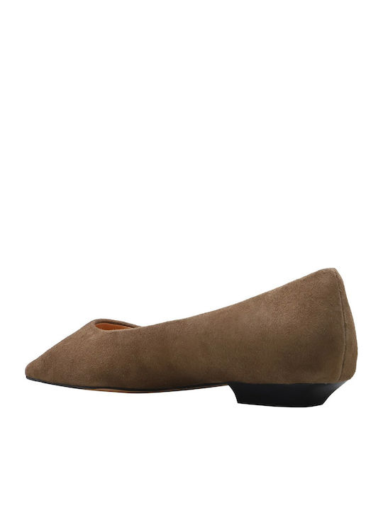 Suede Ballerinas Khaki