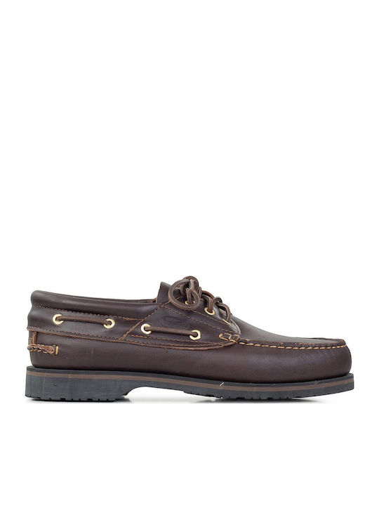 Memphis Men's Leather Boat Shoes Brown