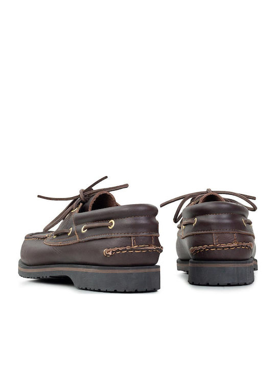 Memphis Men's Leather Boat Shoes Brown