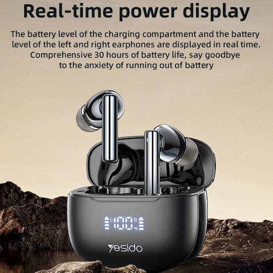 Yesido TWS23 In-Ear Bluetooth-Freisprecheinrichtung Kopfhörer mit Schweißresistenz und Ladeetui Schwarz