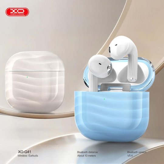XO G41 Earbud Bluetooth хендсфри Слушалки с Устойчивост на Пот и Кутийка за Зареждане Бежов