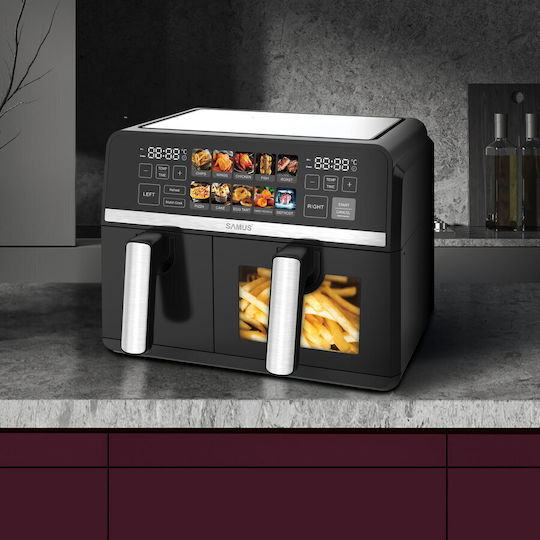 Samus Friteuză cu aer cu Coș Detașabil Dublu 9lt Negru AF9DUO-S2600DW