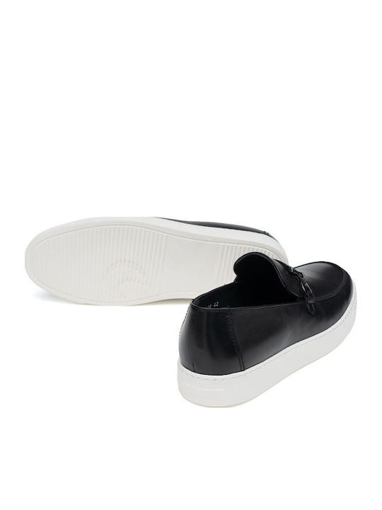 Δερμάτινα Ανδρικά Loafers σε Μαύρο Χρώμα