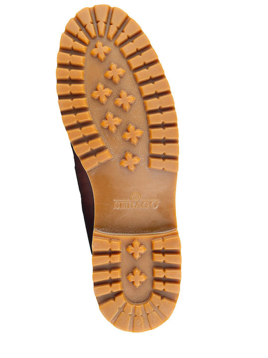 Ranger Waxy Δερμάτινα Ανδρικά Boat Shoes σε Καφέ Χρώμα
