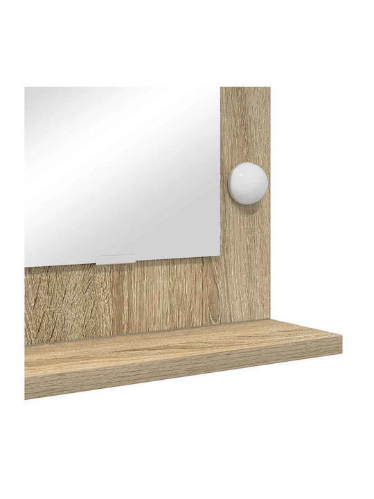 vidaXL Rechteckiger Badezimmerspiegel LED aus MDF 100x55cm Beige