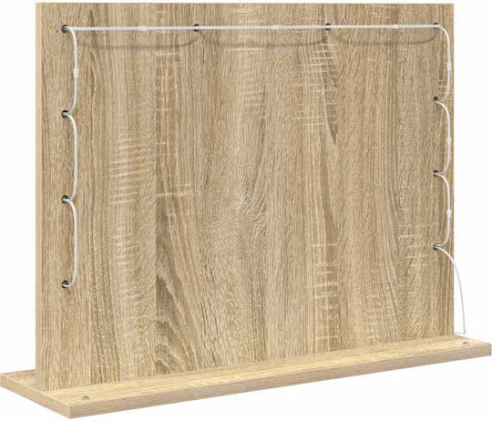 vidaXL Rechteckiger Badezimmerspiegel LED mit Regal 60x45cm Beige