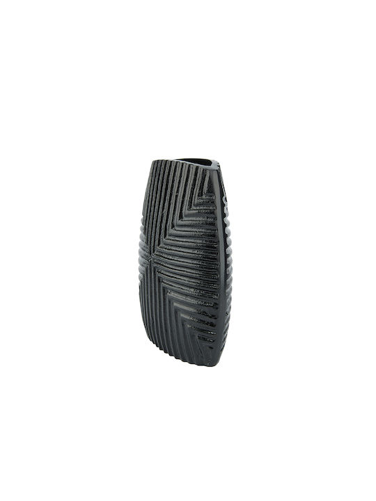 InTheBox Διακοσμητικό Βάζο Aluminium Linear Schwarz 21x8x24cm 1Stück