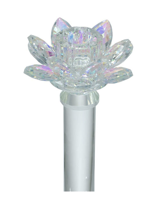 Artekko Lotus Candle Holder Glass in Transparent Color 10.8x28x10.8cm 1pcs