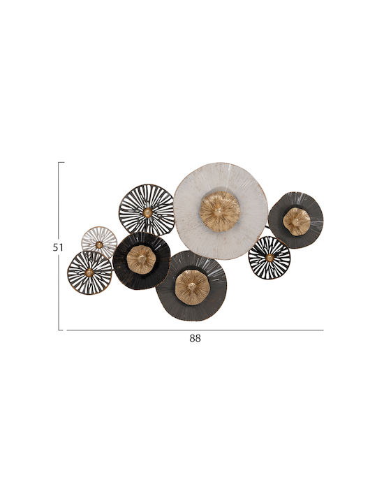 HomeMarkt From Metallic Gray Ecru Gold 88x7x51cm