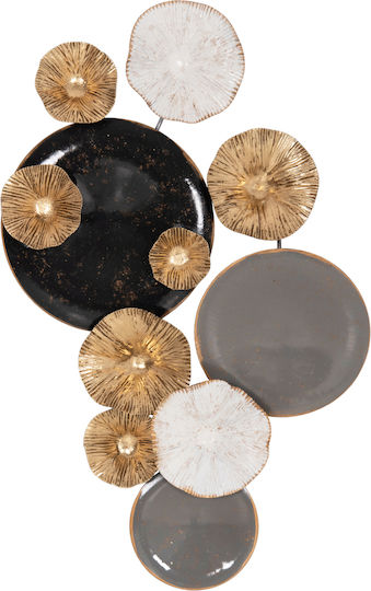 HomeMarkt Wanddekoration Aus Metall Grau Gold 66x6x38cm HomeMarkt Wanddekoration Aus Metall Grau Gold 66x6x38cm