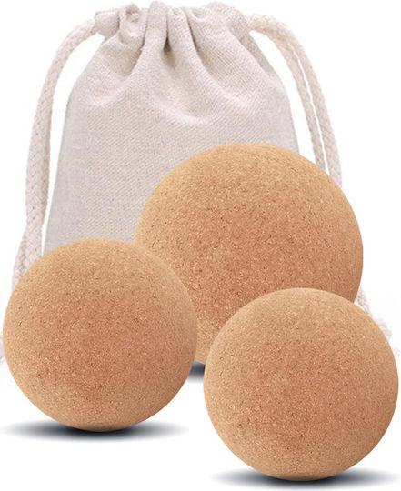 Cork Massage Balls 3 Pieces Storage Pouch Fascia