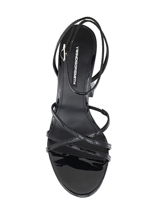 Heartbreak Sandals from Patent Leather with Strass Black