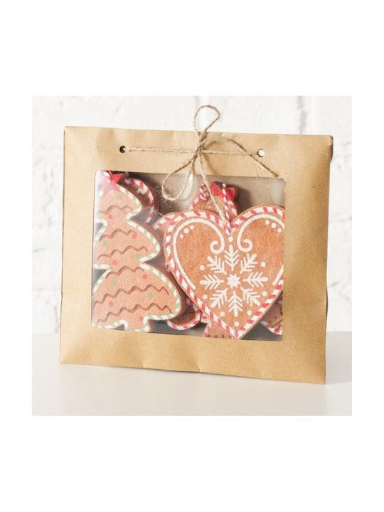 Set Biscuiți Gingerbread Ornamente De Crăciun Pentru Brad Maro 4 Bucăți