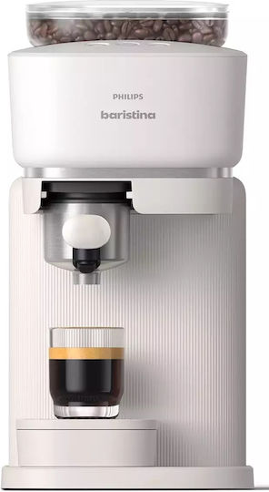 Philips Baristina Automat Espressoare 1500W Presiune 16bar cu Râșniță Albă BAR300/00
