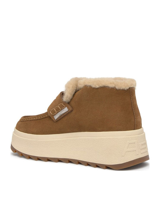 Combo A Suede Women's Ankle Boots Brown