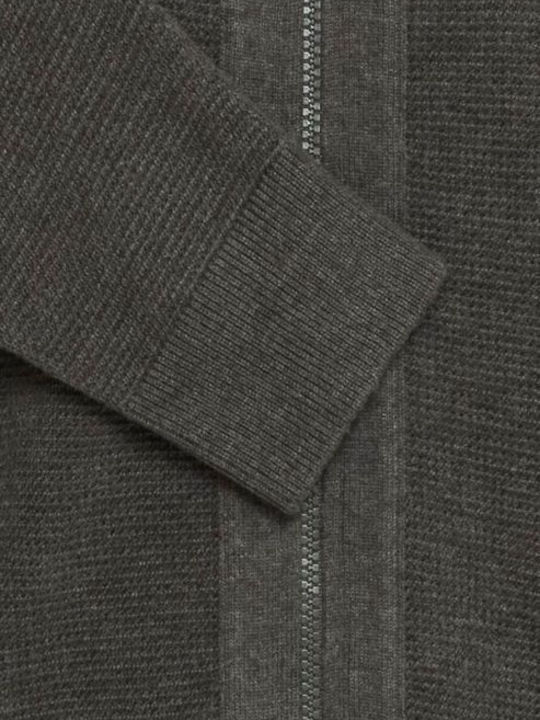 Men's Knitted Cardigan Charcoal Mix