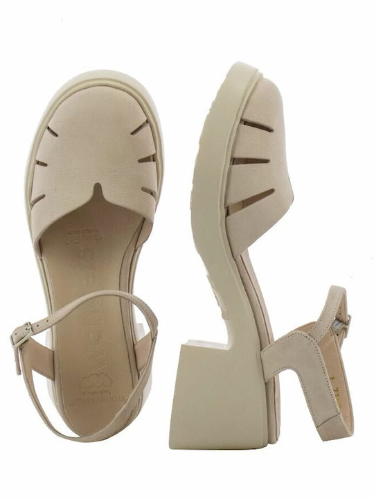 Leder Sandalen Beige