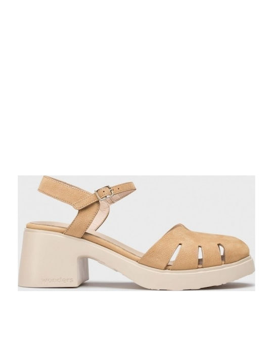 Leder Sandalen Beige