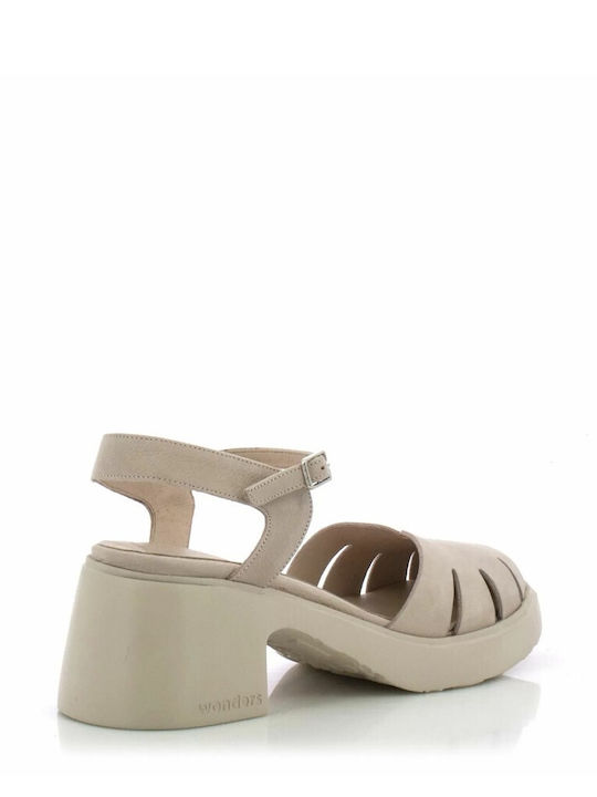 Leder Sandalen Beige