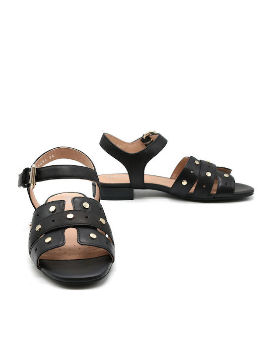 D Wistrey S C Leather Sandals Black