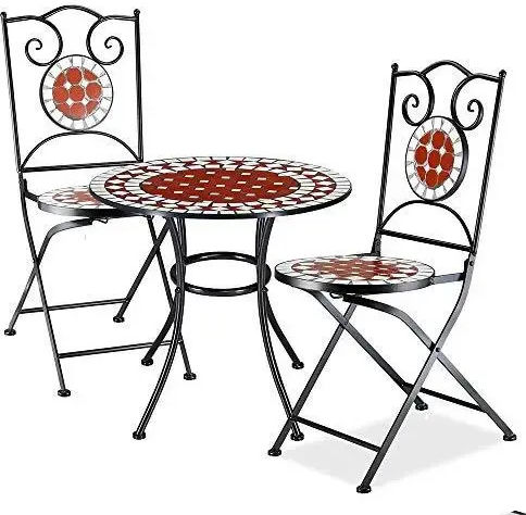 Dining Room Set for Small Outdoor Spaces 3 Pieces Black
