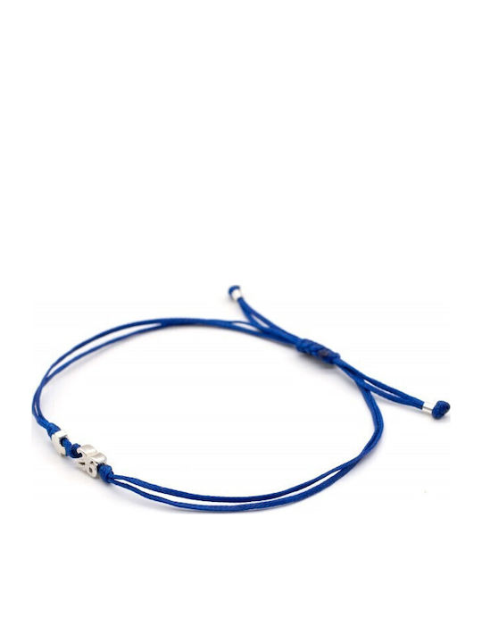 Bracelet Lucky Charm 26 Cross Macrame Blue