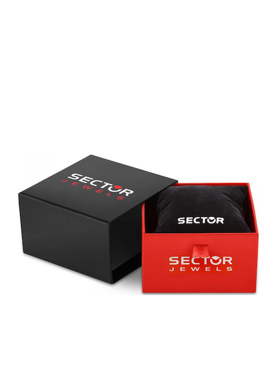 Sector Ανδρικό Βραχιόλι από Ατσάλι με Διαμάντι 22cm